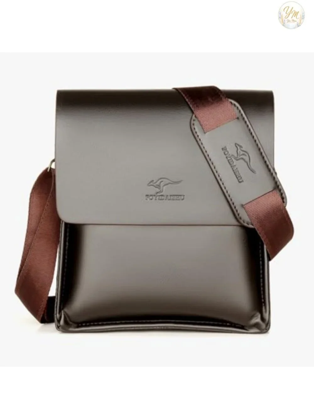 PU Leather Crossbody Messenger Bag with Adjustable Strap for Travel Work